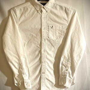 Mens American Eagle Outfitters Button Up Shirt Size XS Athletic Fit White